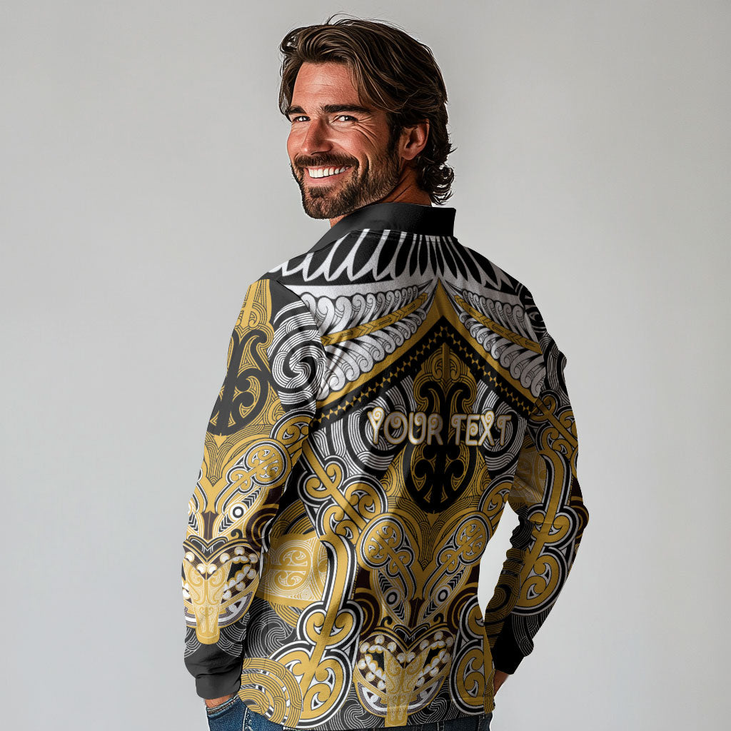 Aotearoa Iwi Ngati Tama Personalised Long Sleeve Polo Shirt Maori Kowhaiwhai Pattern