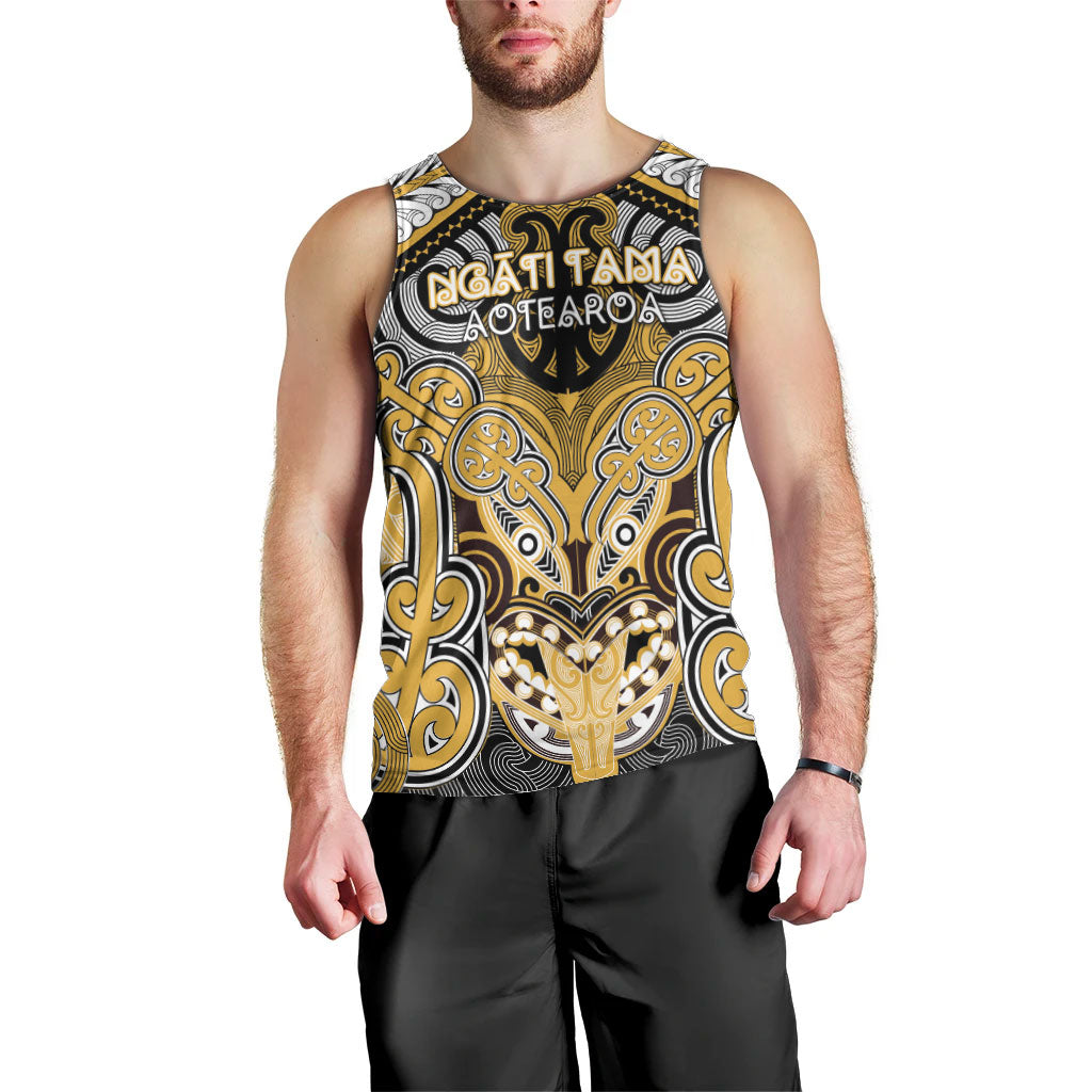 Aotearoa Iwi Ngati Tama Personalised Men Tank Top Maori Kowhaiwhai Pattern