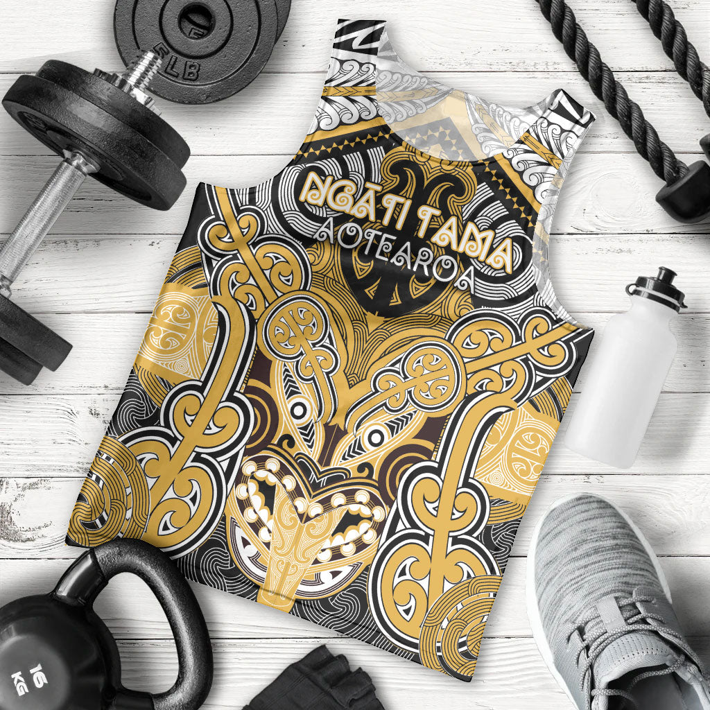 Aotearoa Iwi Ngati Tama Personalised Men Tank Top Maori Kowhaiwhai Pattern