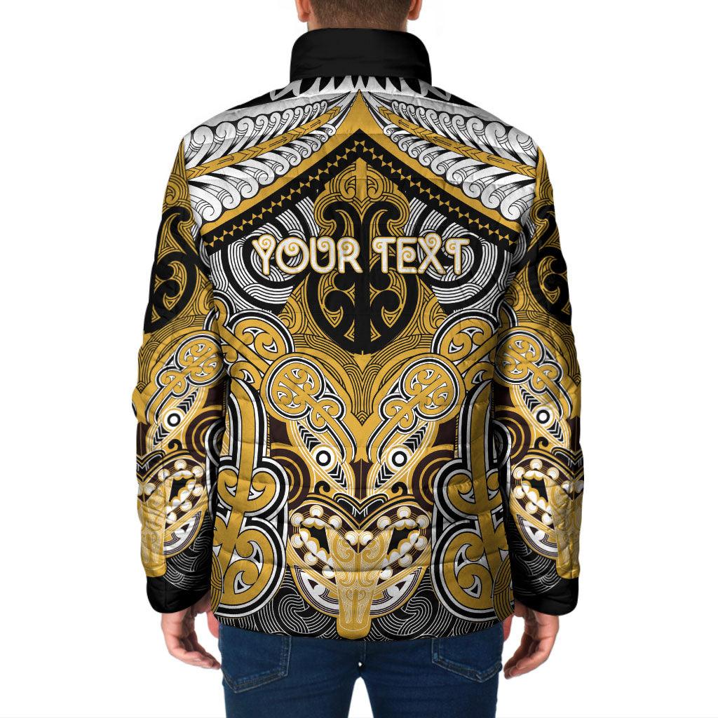 Aotearoa Iwi Ngati Tama Personalised Padded Jacket Maori Kowhaiwhai Pattern