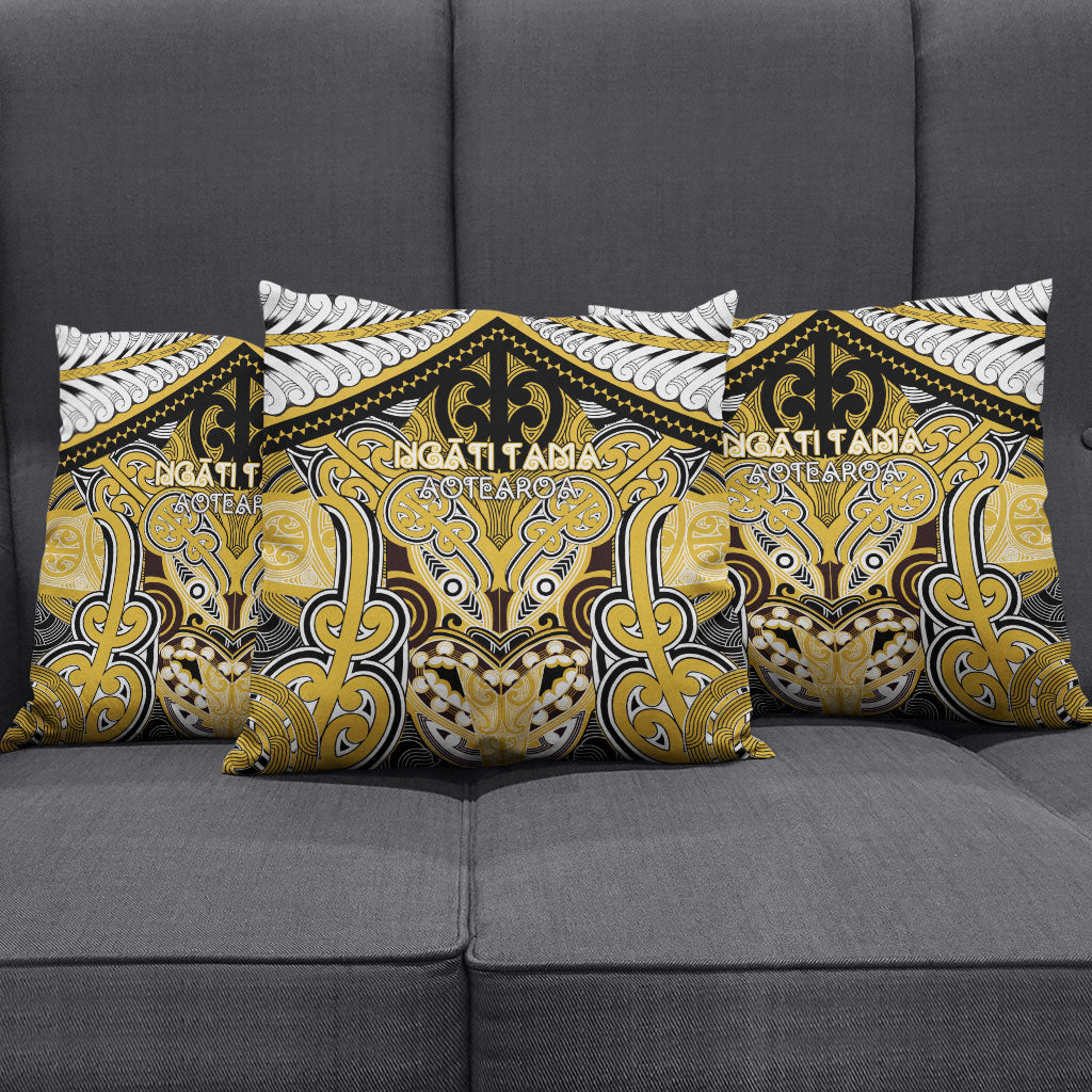Aotearoa Iwi Ngati Tama Pillow Cover Maori Kowhaiwhai Pattern