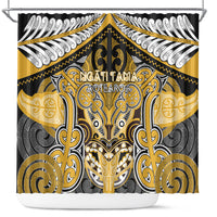 Aotearoa Iwi Ngati Tama Shower Curtain Maori Kowhaiwhai Pattern