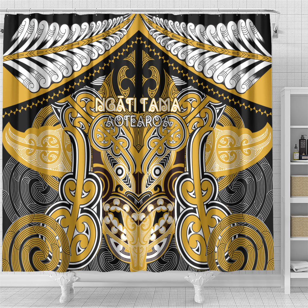Aotearoa Iwi Ngati Tama Shower Curtain Maori Kowhaiwhai Pattern