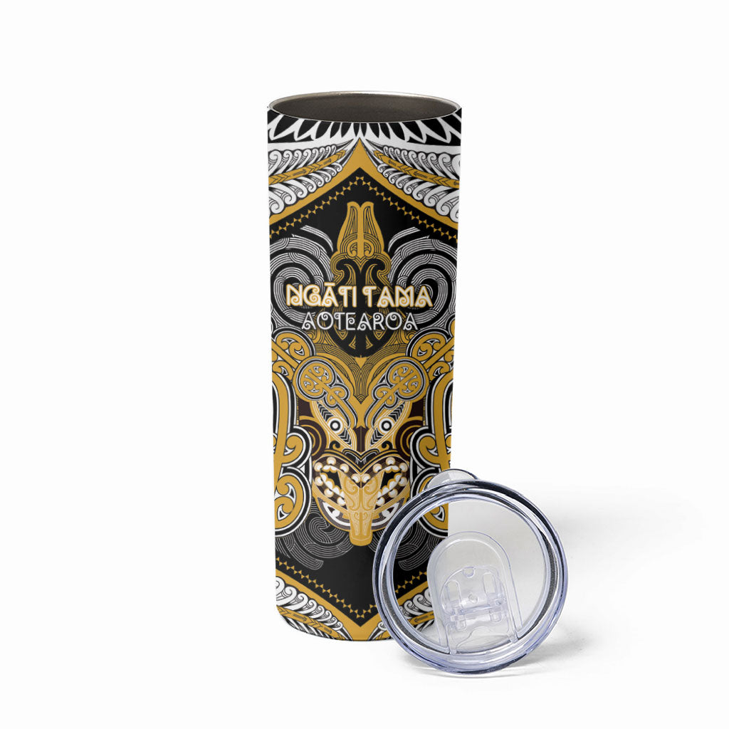 Aotearoa Iwi Ngati Tama Personalised Skinny Tumbler Maori Kowhaiwhai Pattern