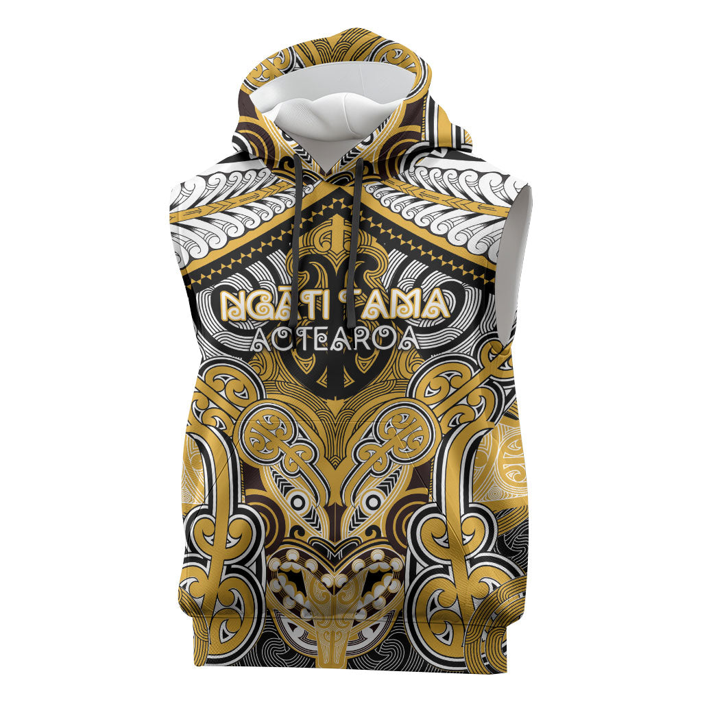 Aotearoa Iwi Ngati Tama Personalised Sleeveless Hoodie Maori Kowhaiwhai Pattern