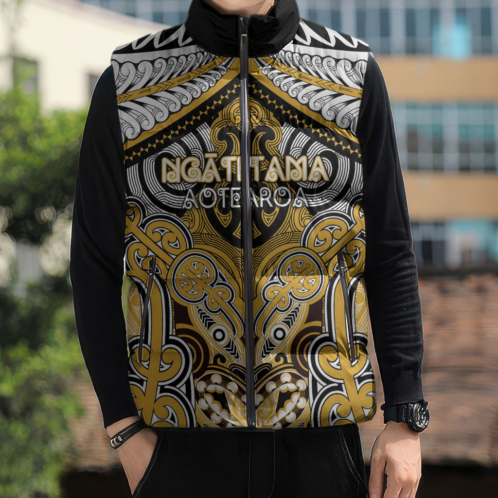 Aotearoa Iwi Ngati Tama Personalised Sleeveless Puffer Jacket Maori Kowhaiwhai Pattern