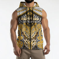 Aotearoa Iwi Ngati Tama Personalised Sleeveless Zip Hoodie Maori Kowhaiwhai Pattern