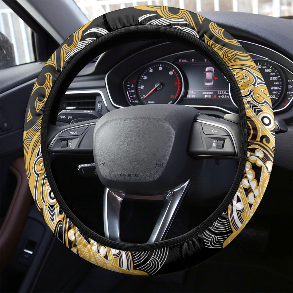 Aotearoa Iwi Ngati Tama Steering Wheel Cover Maori Kowhaiwhai Pattern