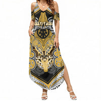 Aotearoa Iwi Ngati Tama Personalised Summer Maxi Dress Maori Kowhaiwhai Pattern