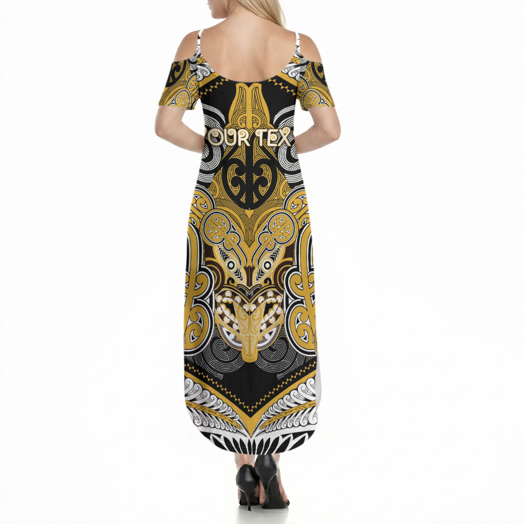 Aotearoa Iwi Ngati Tama Personalised Summer Maxi Dress Maori Kowhaiwhai Pattern
