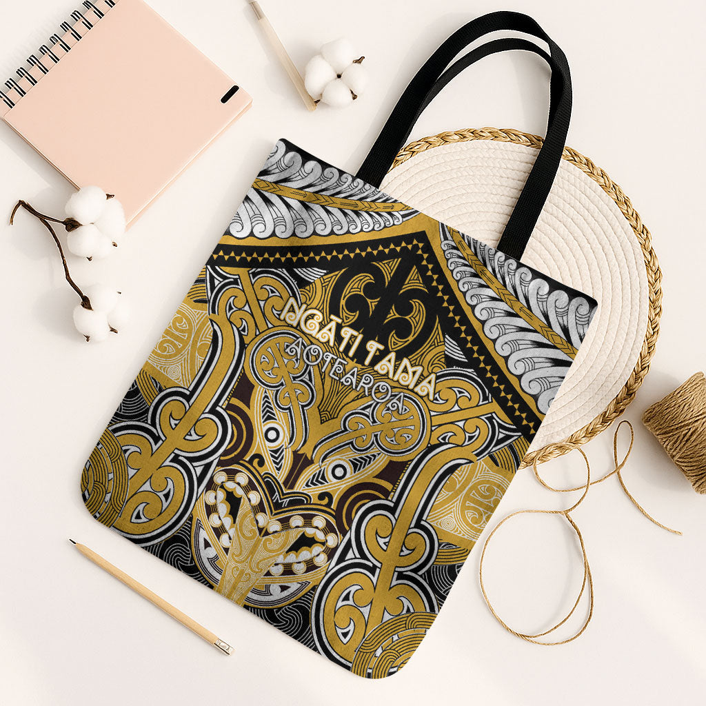 Aotearoa Iwi Ngati Tama Tote Bag Maori Kowhaiwhai Pattern