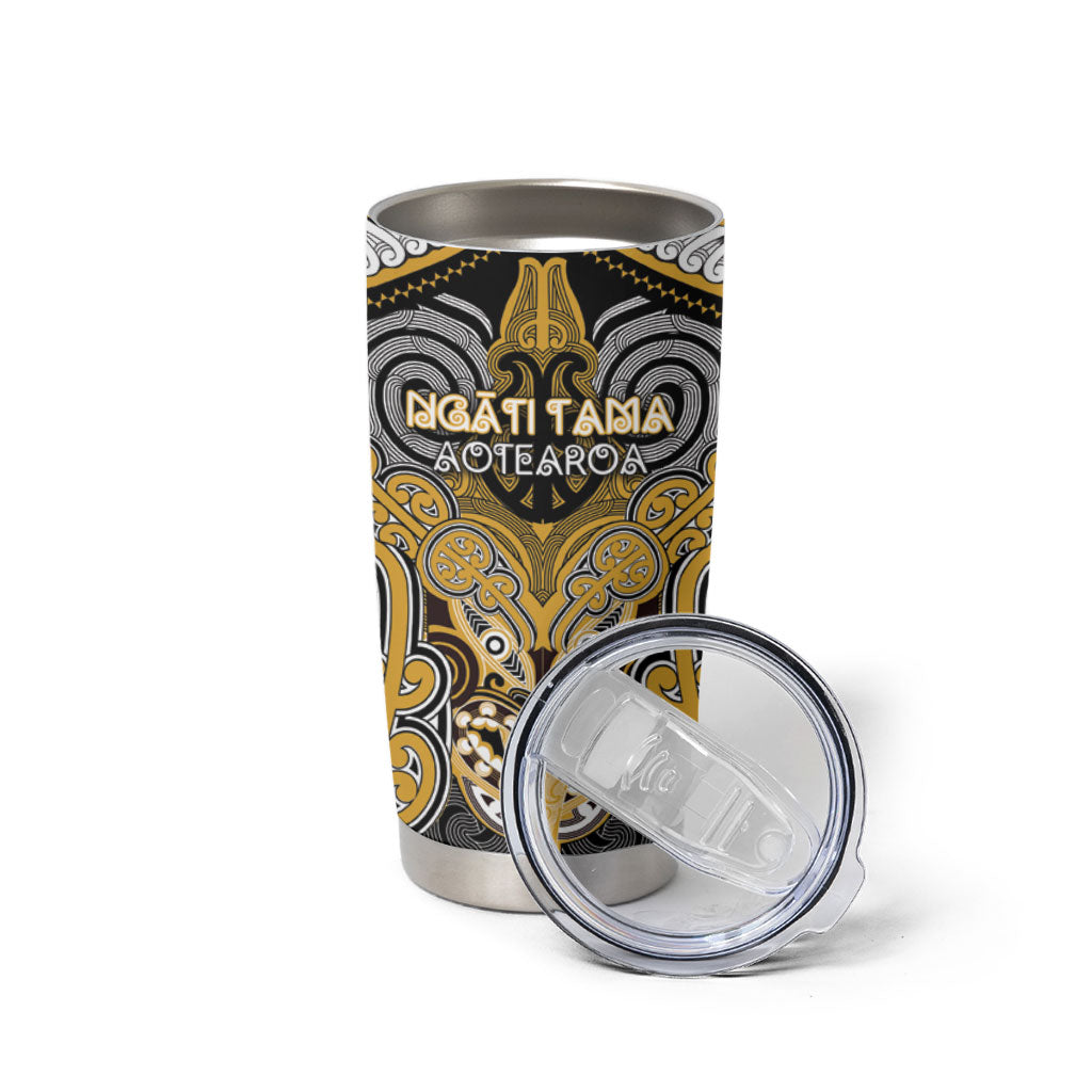 Aotearoa Iwi Ngati Tama Personalised Tumbler Cup Maori Kowhaiwhai Pattern