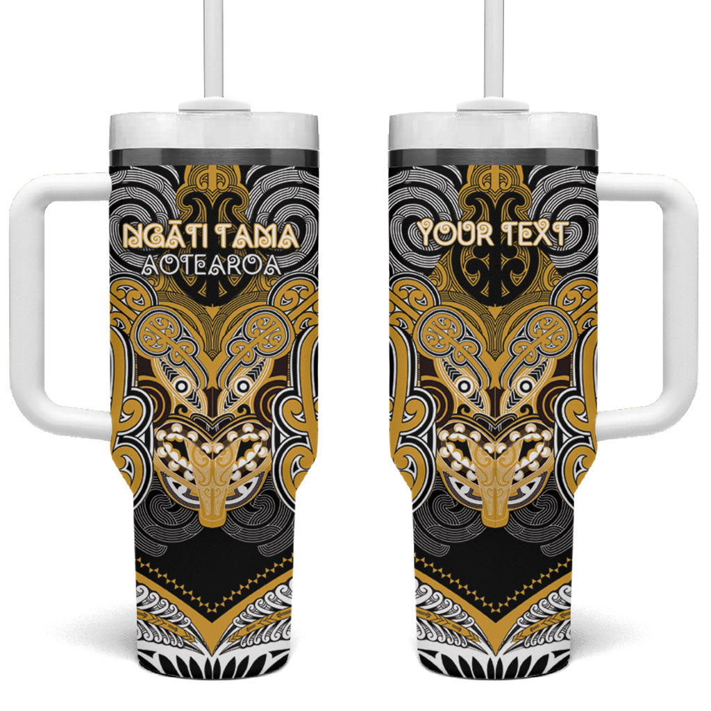 Aotearoa Iwi Ngati Tama Personalised Tumbler With Handle Maori Kowhaiwhai Pattern