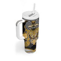 Aotearoa Iwi Ngati Tama Personalised Tumbler With Handle Maori Kowhaiwhai Pattern