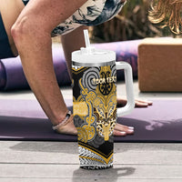 Aotearoa Iwi Ngati Tama Personalised Tumbler With Handle Maori Kowhaiwhai Pattern