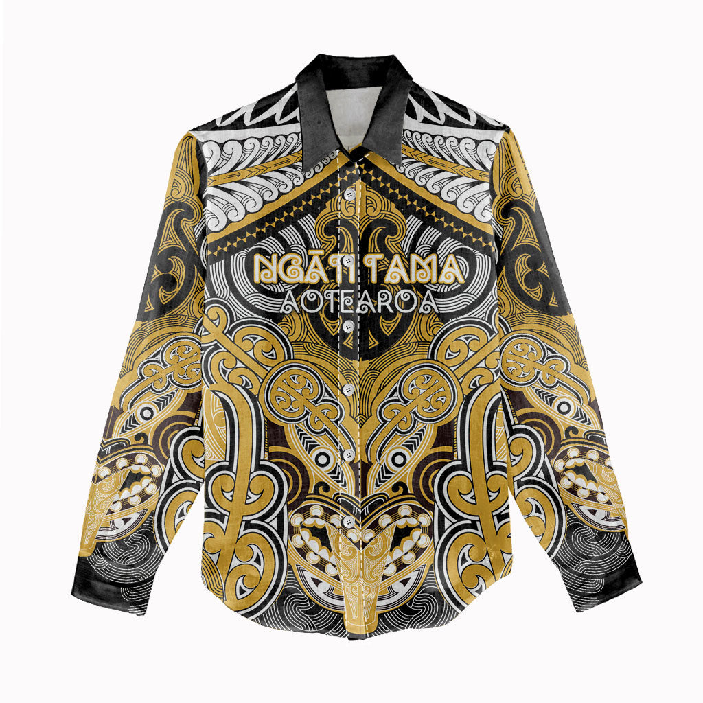 Aotearoa Iwi Ngati Tama Personalised Women Casual Shirt Maori Kowhaiwhai Pattern