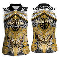 Aotearoa Iwi Ngati Tama Personalised Women Sleeveless Polo Shirt Maori Kowhaiwhai Pattern