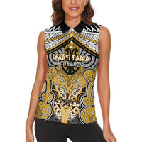 Aotearoa Iwi Ngati Tama Personalised Women Sleeveless Polo Shirt Maori Kowhaiwhai Pattern