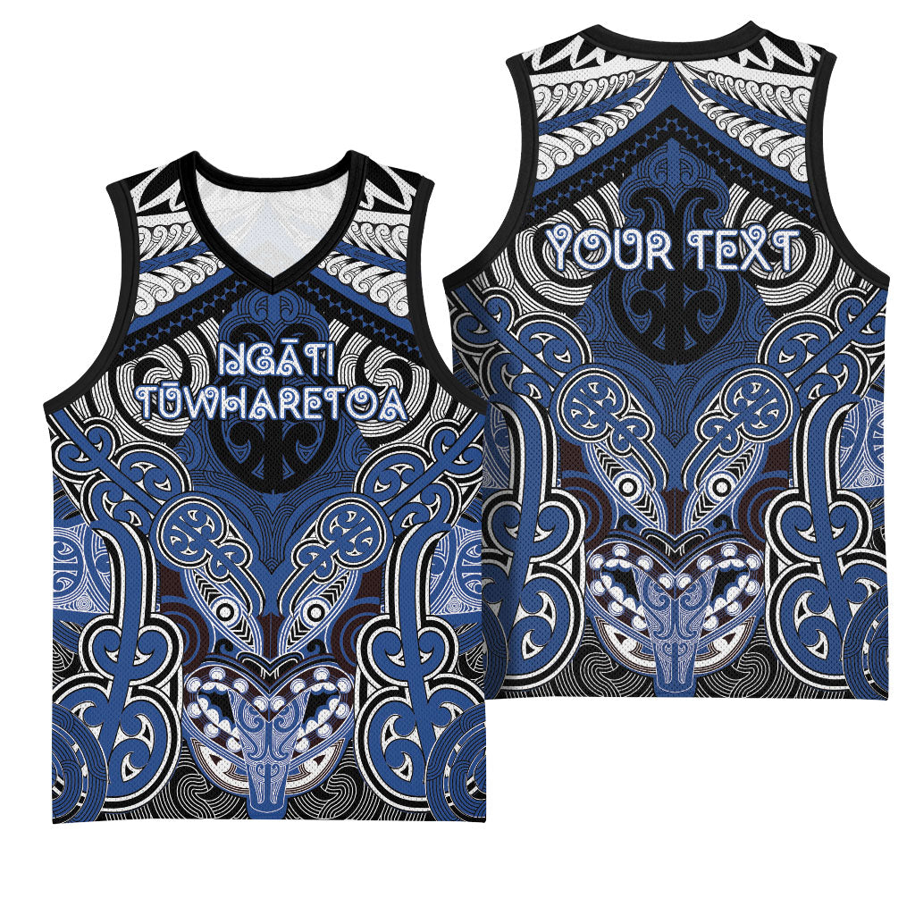 Aotearoa Iwi Ngati Tuwharetoa Personalised Basketball Jersey Maori Kowhaiwhai Pattern