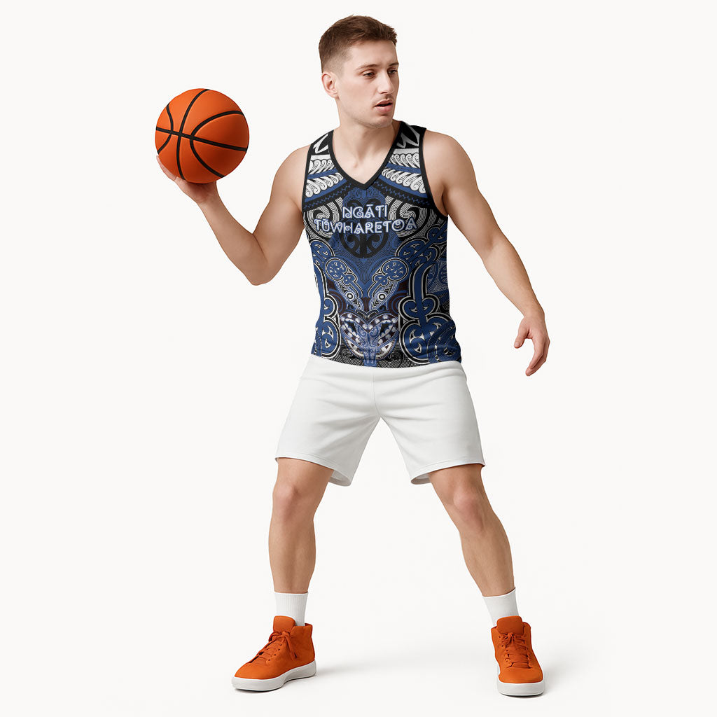Aotearoa Iwi Ngati Tuwharetoa Personalised Basketball Jersey Maori Kowhaiwhai Pattern