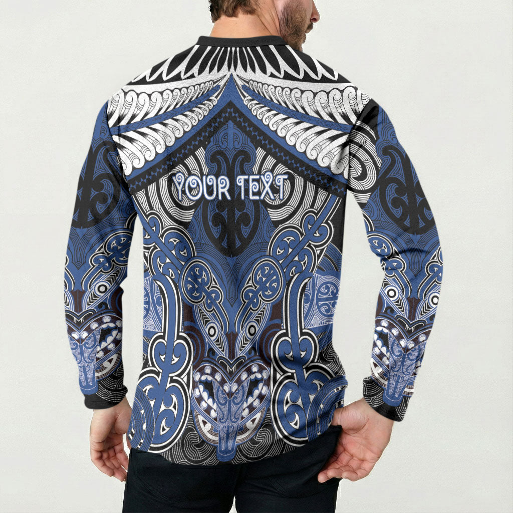 Aotearoa Iwi Ngati Tuwharetoa Personalised Button Sweatshirt Maori Kowhaiwhai Pattern