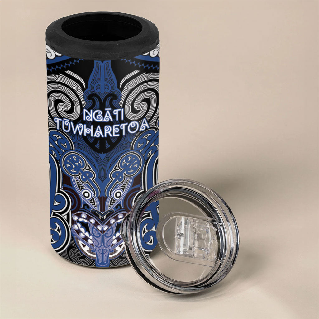 Aotearoa Iwi Ngati Tuwharetoa Personalised 4 in 1 Can Cooler Tumbler Maori Kowhaiwhai Pattern