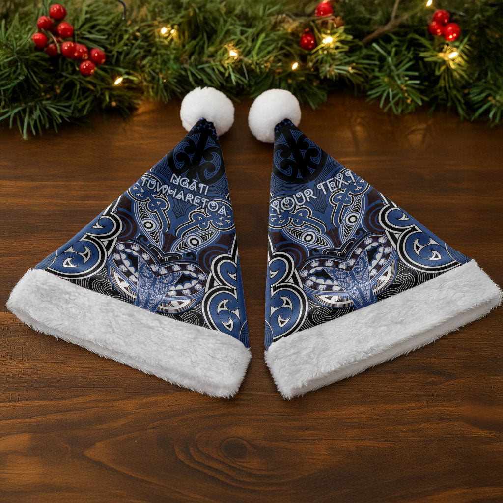 Aotearoa Iwi Ngati Tuwharetoa Personalised Christmas Santa Hat Maori Kowhaiwhai Pattern