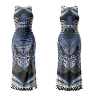 Aotearoa Iwi Ngati Tuwharetoa Personalised Couples Matching Tank Maxi Dress and Long Sleeve Button Shirt Maori Kowhaiwhai Pattern