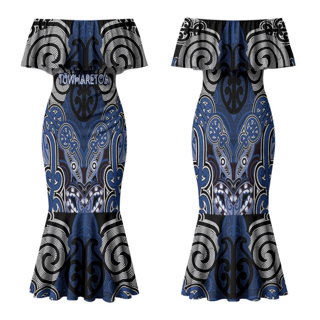 Aotearoa Iwi Ngati Tuwharetoa Personalised Family Matching Mermaid Dress and Hawaiian Shirt Maori Kowhaiwhai Pattern