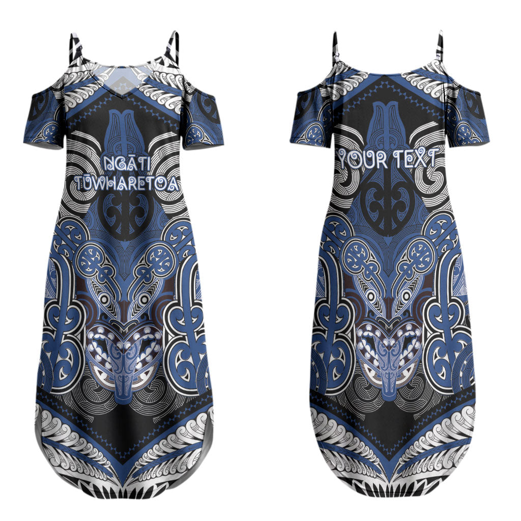 Aotearoa Iwi Ngati Tuwharetoa Personalised Family Matching Summer Maxi Dress and Hawaiian Shirt Maori Kowhaiwhai Pattern