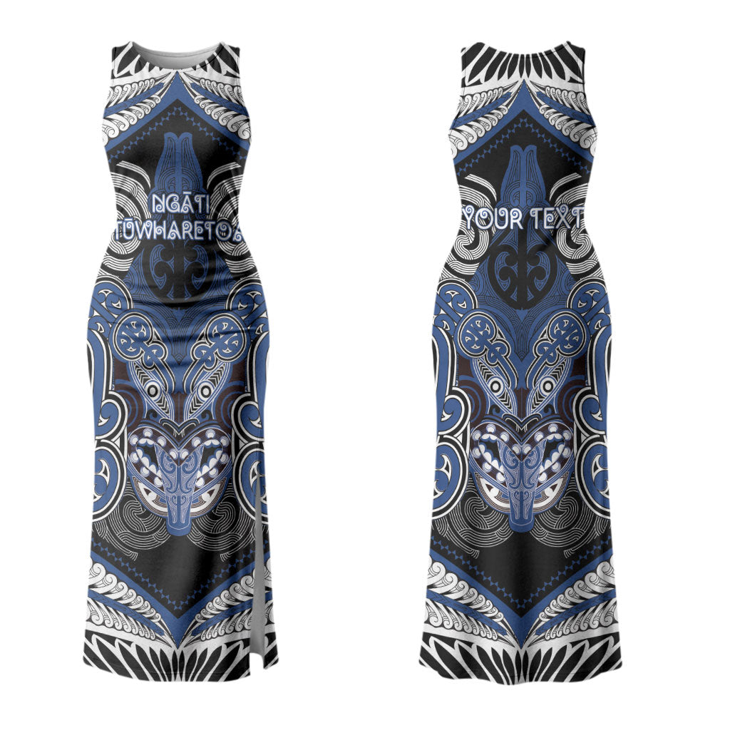 Aotearoa Iwi Ngati Tuwharetoa Personalised Family Matching Tank Maxi Dress and Hawaiian Shirt Maori Kowhaiwhai Pattern