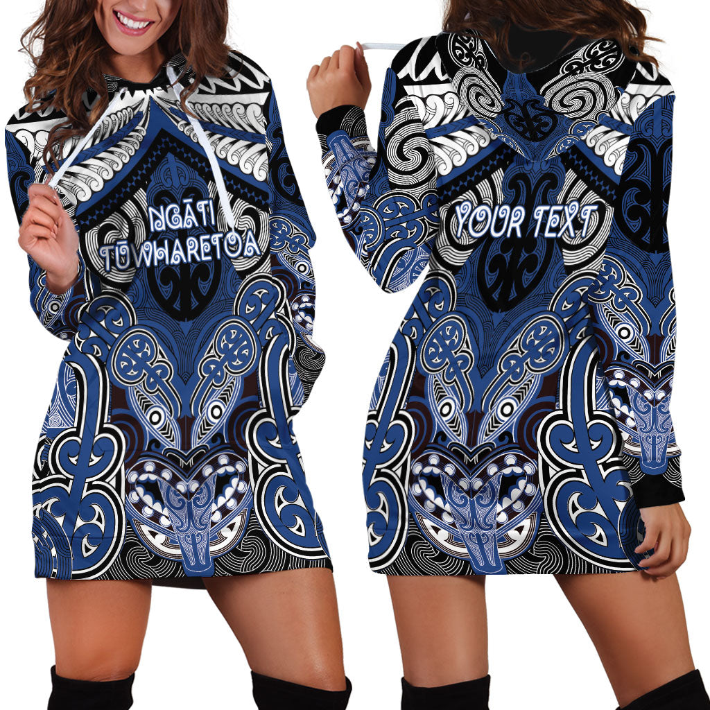 Aotearoa Iwi Ngati Tuwharetoa Personalised Hoodie Dress Maori Kowhaiwhai Pattern