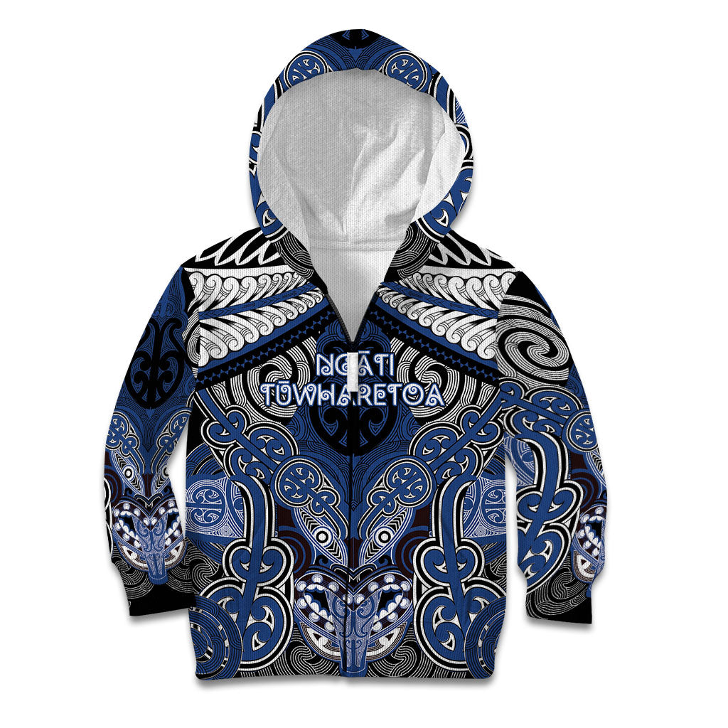 Aotearoa Iwi Ngati Tuwharetoa Personalised Kid Hoodie Maori Kowhaiwhai Pattern