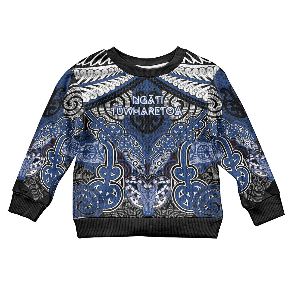 Aotearoa Iwi Ngati Tuwharetoa Personalised Kid Ugly Christmas Sweater Maori Kowhaiwhai Pattern