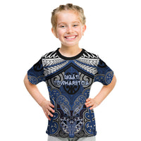 Aotearoa Iwi Ngati Tuwharetoa Personalised Kid T Shirt Maori Kowhaiwhai Pattern