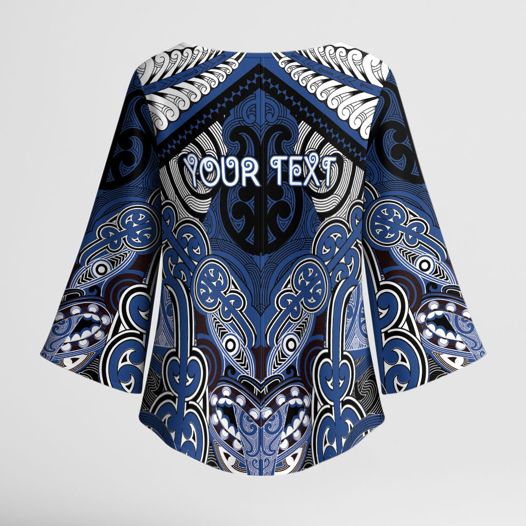 Aotearoa Iwi Ngati Tuwharetoa Personalised Kimono Sleeve Blouse Maori Kowhaiwhai Pattern