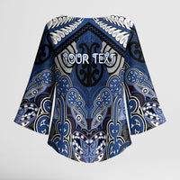 Aotearoa Iwi Ngati Tuwharetoa Personalised Kimono Sleeve Blouse Maori Kowhaiwhai Pattern