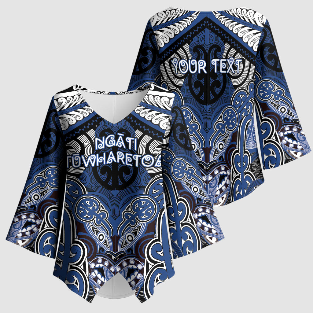 Aotearoa Iwi Ngati Tuwharetoa Personalised Kimono Sleeve Blouse Maori Kowhaiwhai Pattern