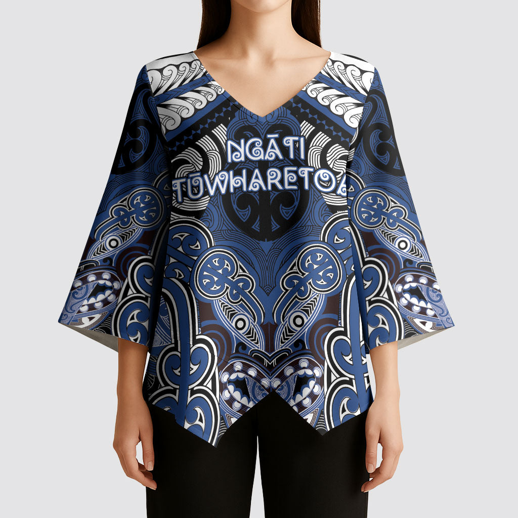 Aotearoa Iwi Ngati Tuwharetoa Personalised Kimono Sleeve Blouse Maori Kowhaiwhai Pattern