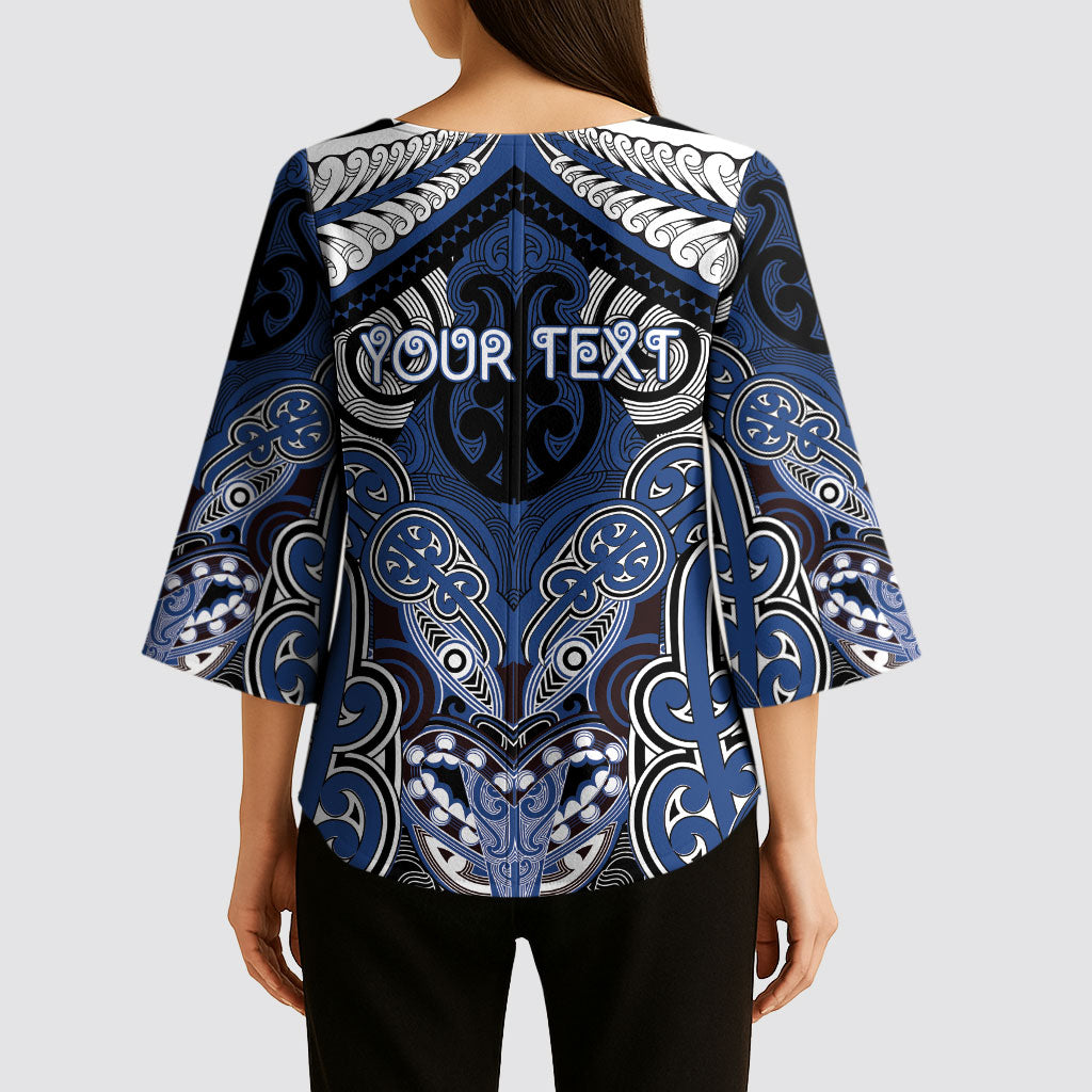 Aotearoa Iwi Ngati Tuwharetoa Personalised Kimono Sleeve Blouse Maori Kowhaiwhai Pattern