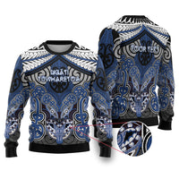 Aotearoa Iwi Ngati Tuwharetoa Personalised Ugly Christmas Sweater Maori Kowhaiwhai Pattern