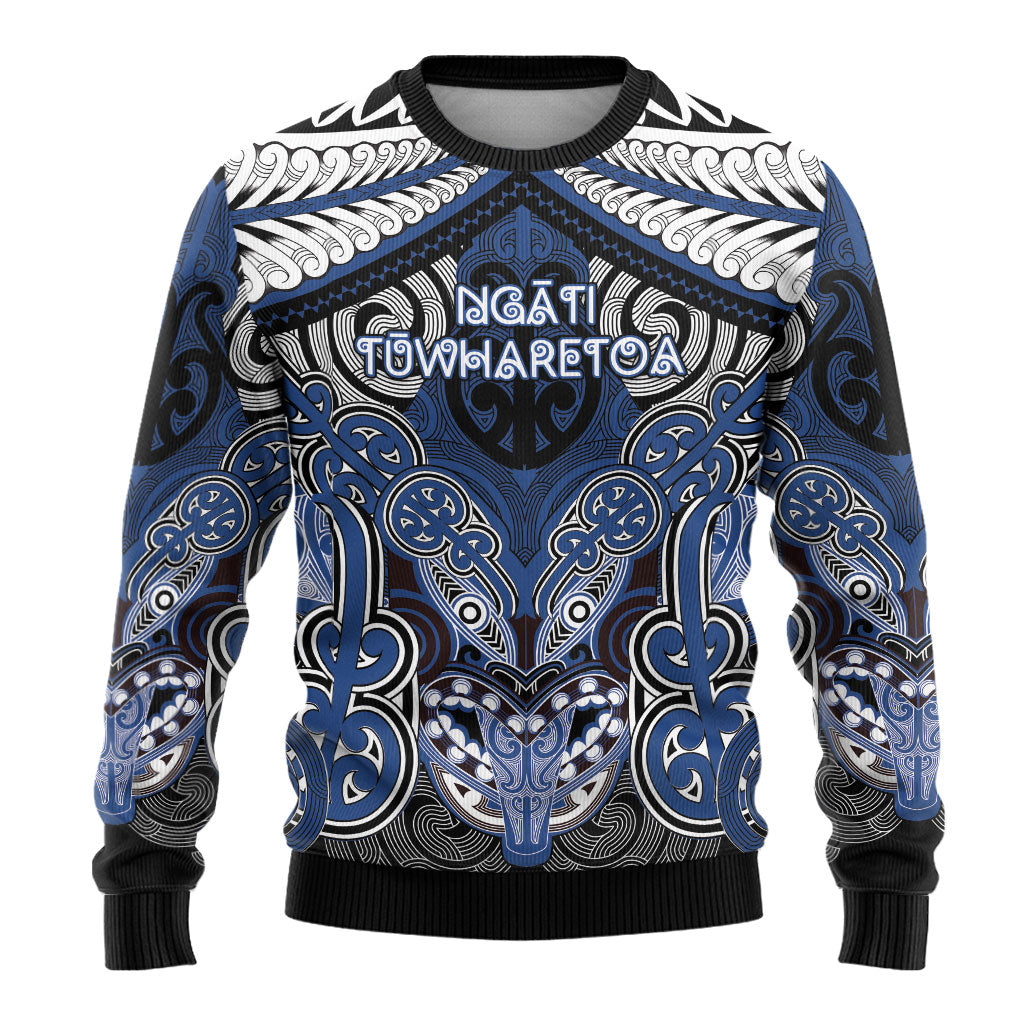 Aotearoa Iwi Ngati Tuwharetoa Personalised Ugly Christmas Sweater Maori Kowhaiwhai Pattern