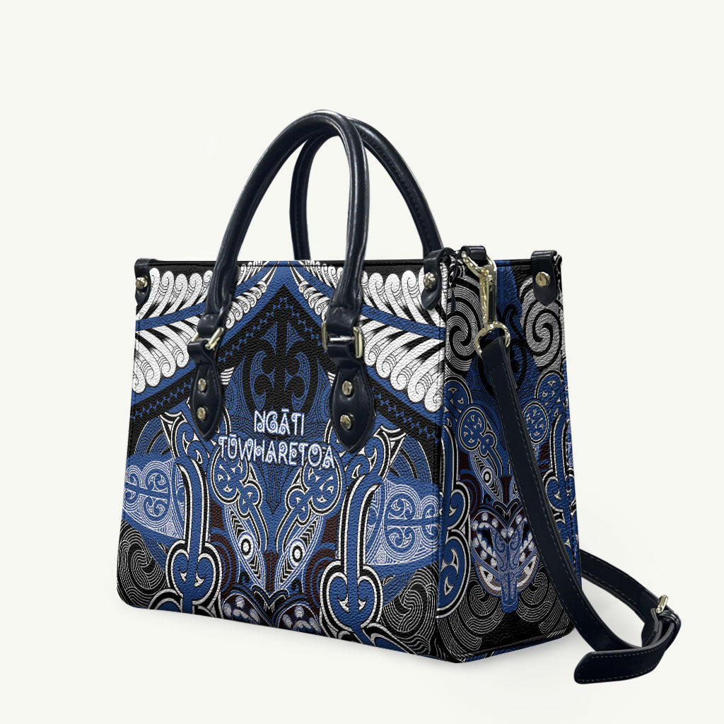 Aotearoa Iwi Ngati Tuwharetoa Leather Bag Maori Kowhaiwhai Pattern