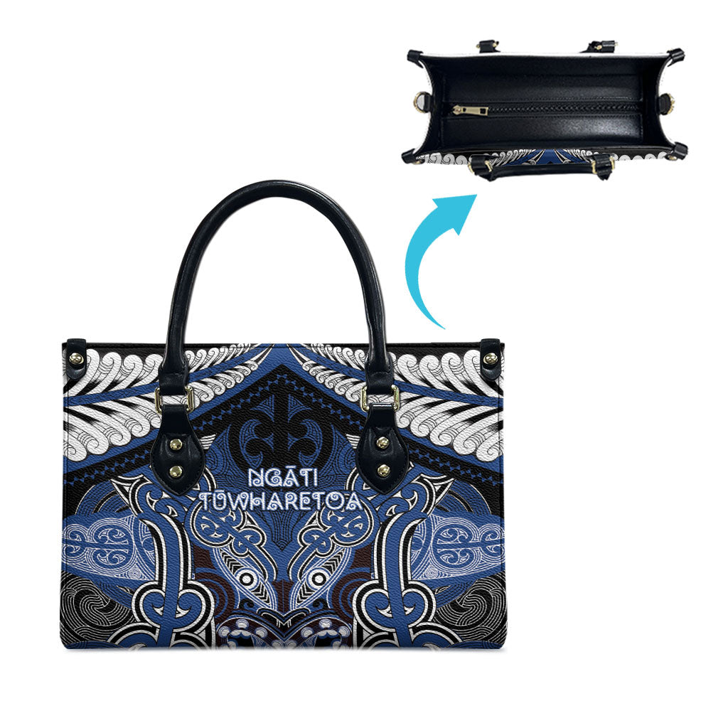 Aotearoa Iwi Ngati Tuwharetoa Leather Bag Maori Kowhaiwhai Pattern