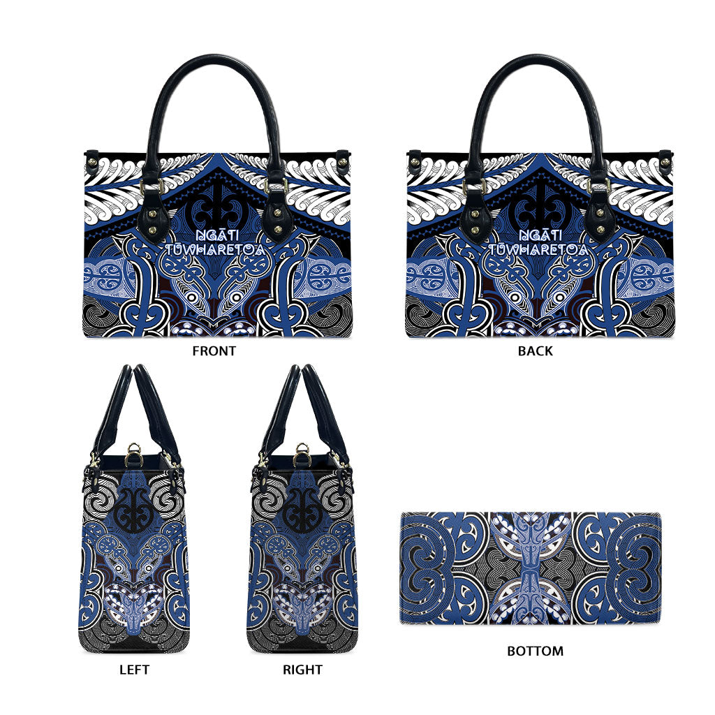 Aotearoa Iwi Ngati Tuwharetoa Leather Bag Maori Kowhaiwhai Pattern