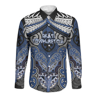 Aotearoa Iwi Ngati Tuwharetoa Personalised Long Sleeve Button Shirt Maori Kowhaiwhai Pattern