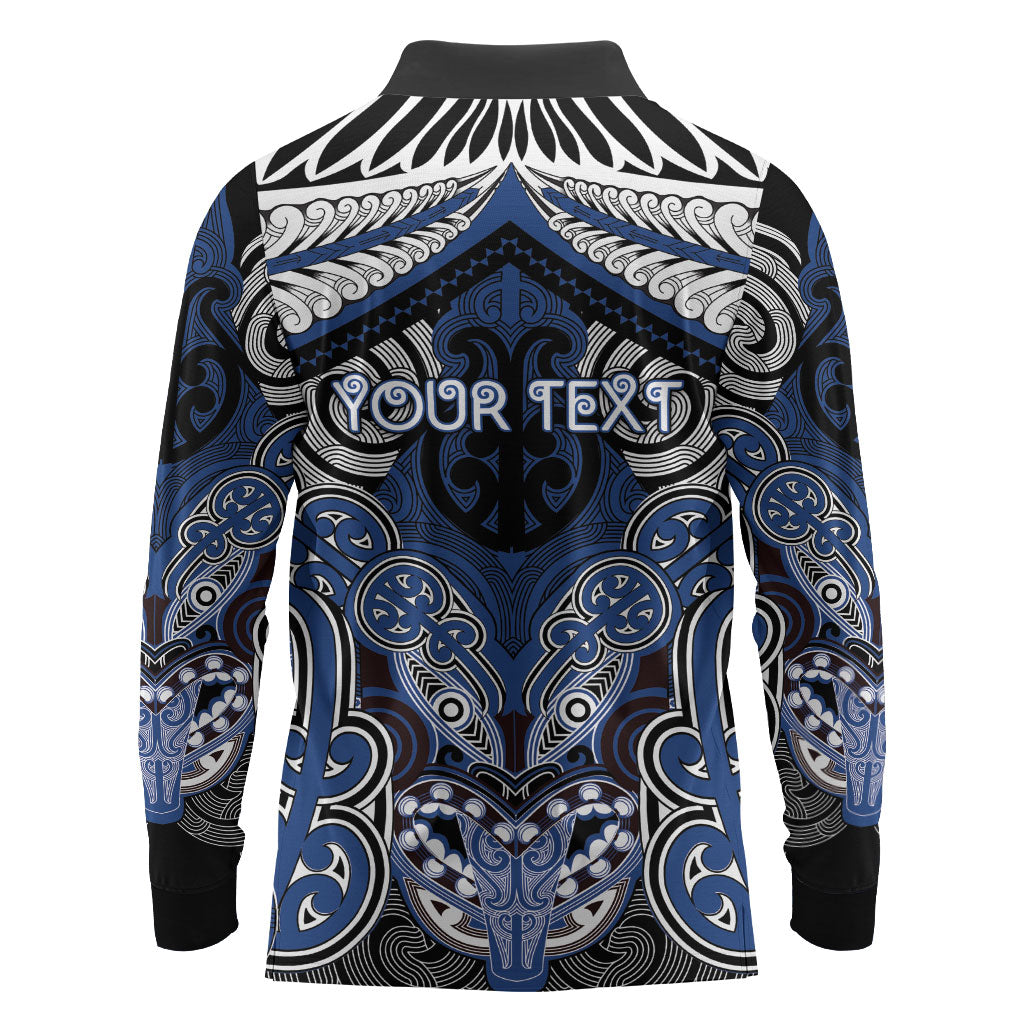 Aotearoa Iwi Ngati Tuwharetoa Personalised Long Sleeve Polo Shirt Maori Kowhaiwhai Pattern