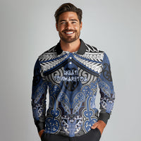 Aotearoa Iwi Ngati Tuwharetoa Personalised Long Sleeve Polo Shirt Maori Kowhaiwhai Pattern