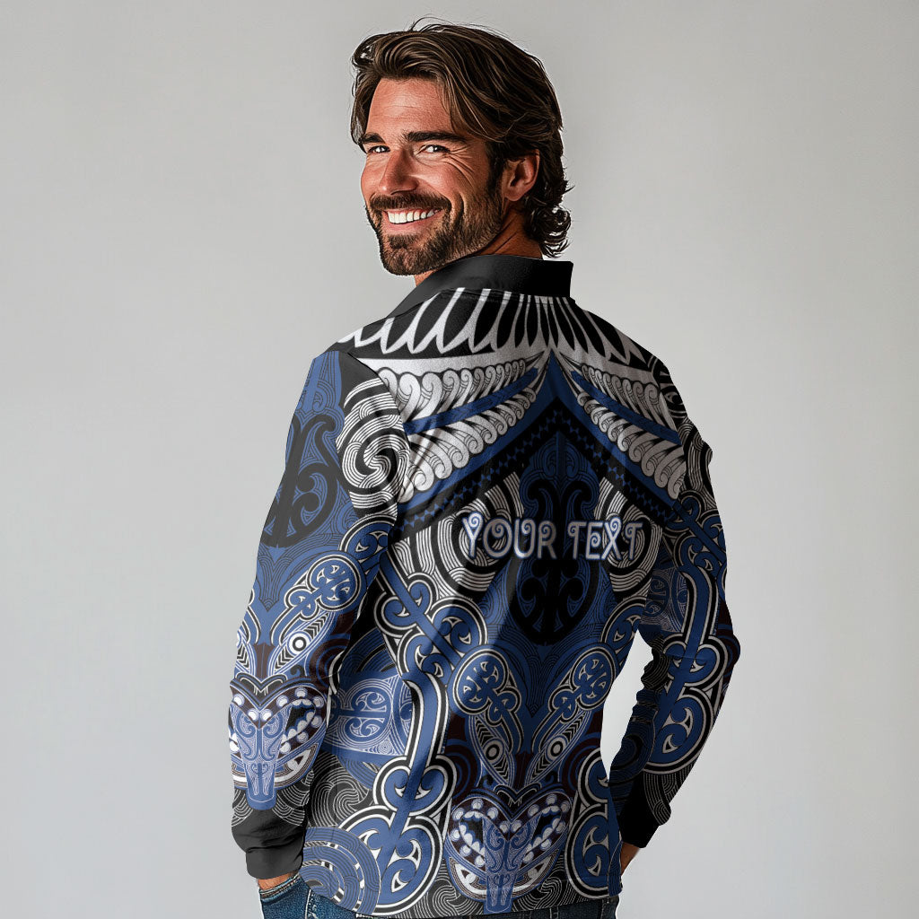 Aotearoa Iwi Ngati Tuwharetoa Personalised Long Sleeve Polo Shirt Maori Kowhaiwhai Pattern