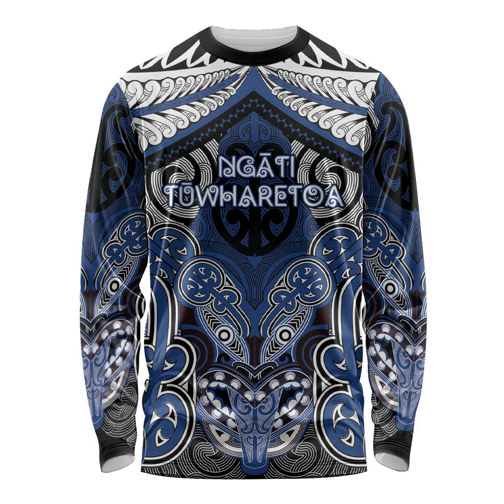 Aotearoa Iwi Ngati Tuwharetoa Personalised Long Sleeve Shirt Maori Kowhaiwhai Pattern